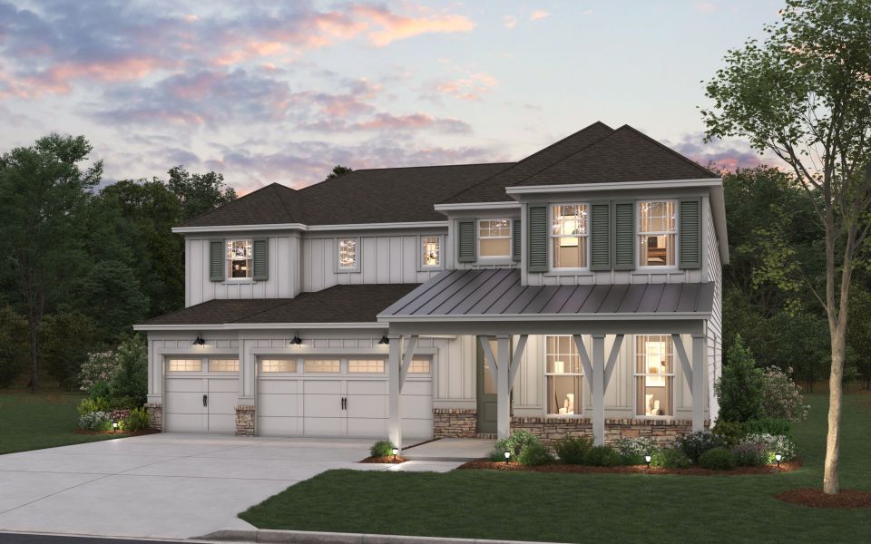 Representative exterior photo of a completed home built from the Roseland by Pulte Homes in Bristol, Dawsonville, GA (Image 17). Representative exterior photo of a completed home built from the Roseland by Pulte Homes in Bristol, Dawsonville, GA (Image 17).