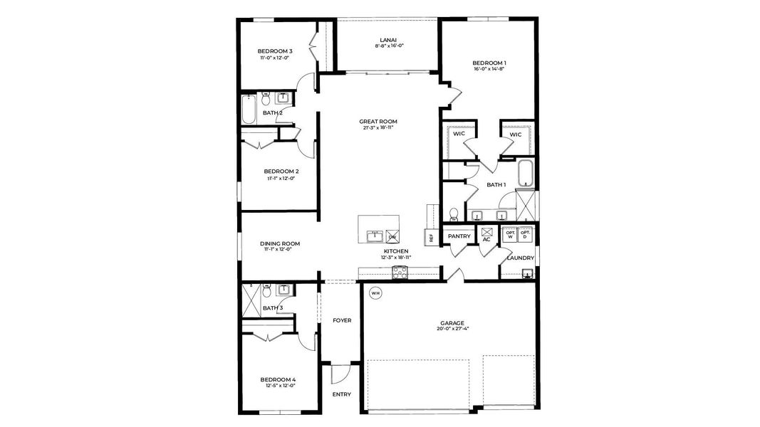 2D floor plan layout for the Destin by D.R. Horton in Aspen Estates, Homestead, FL (Image 3). 2D floor plan layout for the Destin by D.R. Horton in Aspen Estates, Homestead, FL (Image 3).