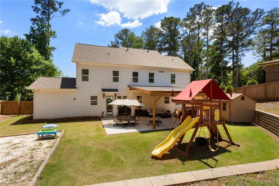 Exterior details and patio area of a home in , Marietta (Image 23).
