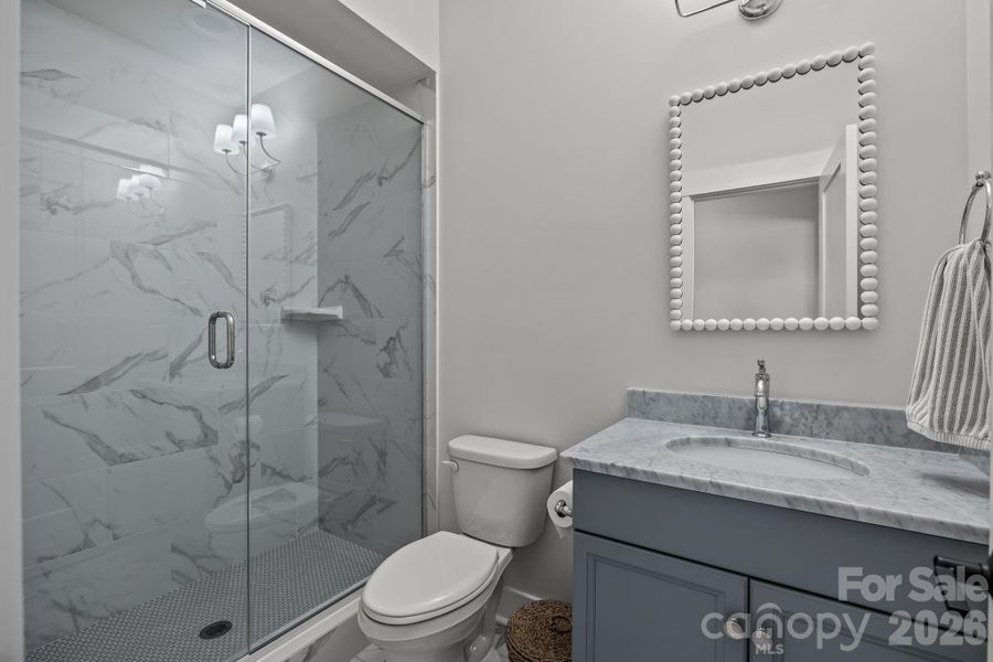 Guest bath with Carrera Marble