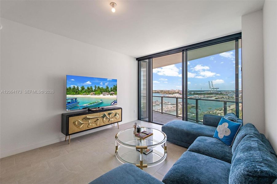 Furnished interior view inside a new home in Five Park, Miami Beach (Image 6).