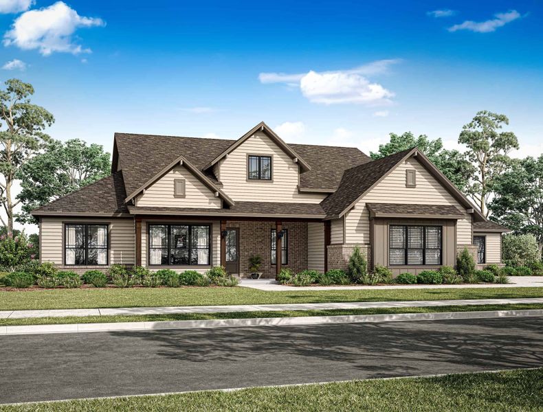 Representative exterior photo of a completed home built from the 3458 by Gracepoint Homes in The Manors, New Waverly, TX (Image 6). Representative exterior photo of a completed home built from the 3458 by Gracepoint Homes in The Manors, New Waverly, TX (Image 6).