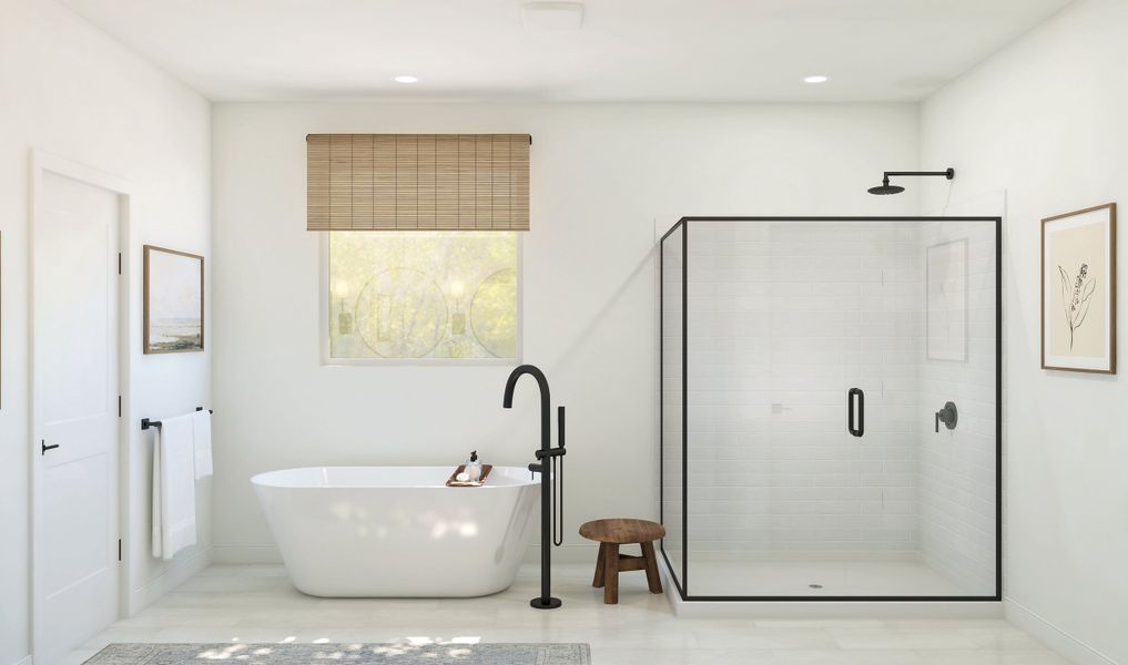 Primary bath with freestanding tub