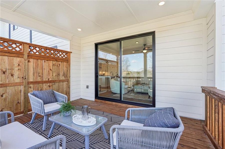 Exterior details and patio area of a home in Millcroft Townhomes, Buford (Image 24). Exterior details and patio area of a home in Millcroft Townhomes, Buford (Image 24).
