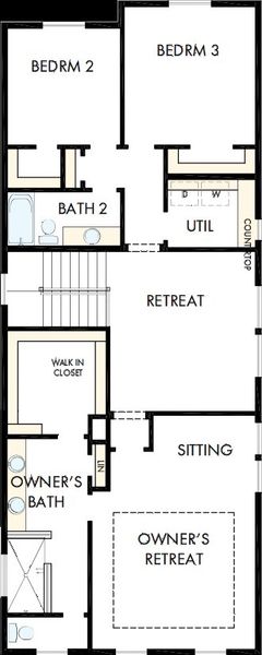 2D floor plan layout of this home in Jubilee - Cottages Row Collection, Hockley, TX (Image 6). 2D floor plan layout of this home in Jubilee - Cottages Row Collection, Hockley, TX (Image 6).