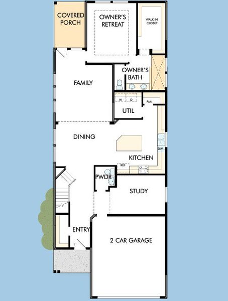 2D floor plan layout for the The Waco by David Weekley Homes in Mayfair - Select Garden Series, New Braunfels, TX (Image 3). 2D floor plan layout for the The Waco by David Weekley Homes in Mayfair - Select Garden Series, New Braunfels, TX (Image 3).