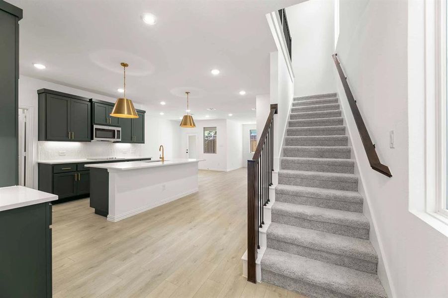 Furnished interior view inside a new home in Sereno Oaks at Buckner Terrace, Dallas (Image 4). Furnished interior view inside a new home in Sereno Oaks at Buckner Terrace, Dallas (Image 4).