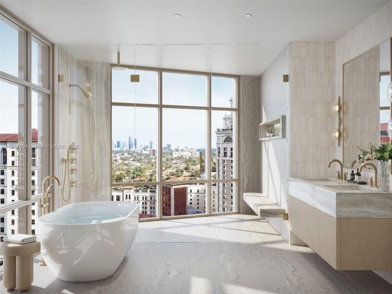 Furnished interior view inside a new home in , Miami (Image 10).