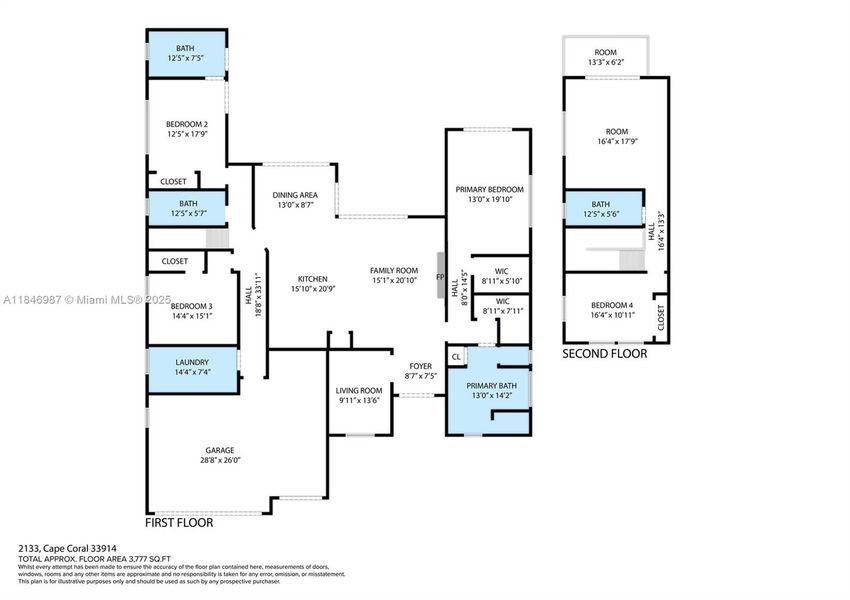 2D floor plan layout of this home in , Cape Coral, FL (Image 4). 2D floor plan layout of this home in , Cape Coral, FL (Image 4).
