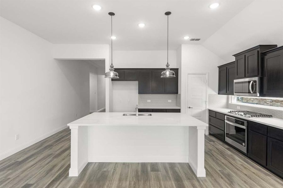 Representative furnished interior of a home built from the Frisco by Pacesetter Homes in Keeneland, Aubrey (Image 6).
