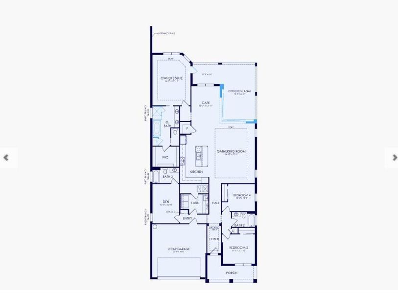 2D floor plan layout of this home in The Reserve at Eastpointe, Palm Beach Gardens, FL (Image 2).