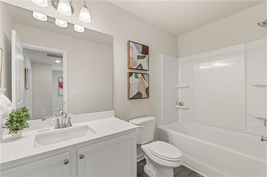 Furnished interior view inside a new home in Sandtown Falls, Atlanta (Image 15). Furnished interior view inside a new home in Sandtown Falls, Atlanta (Image 15).