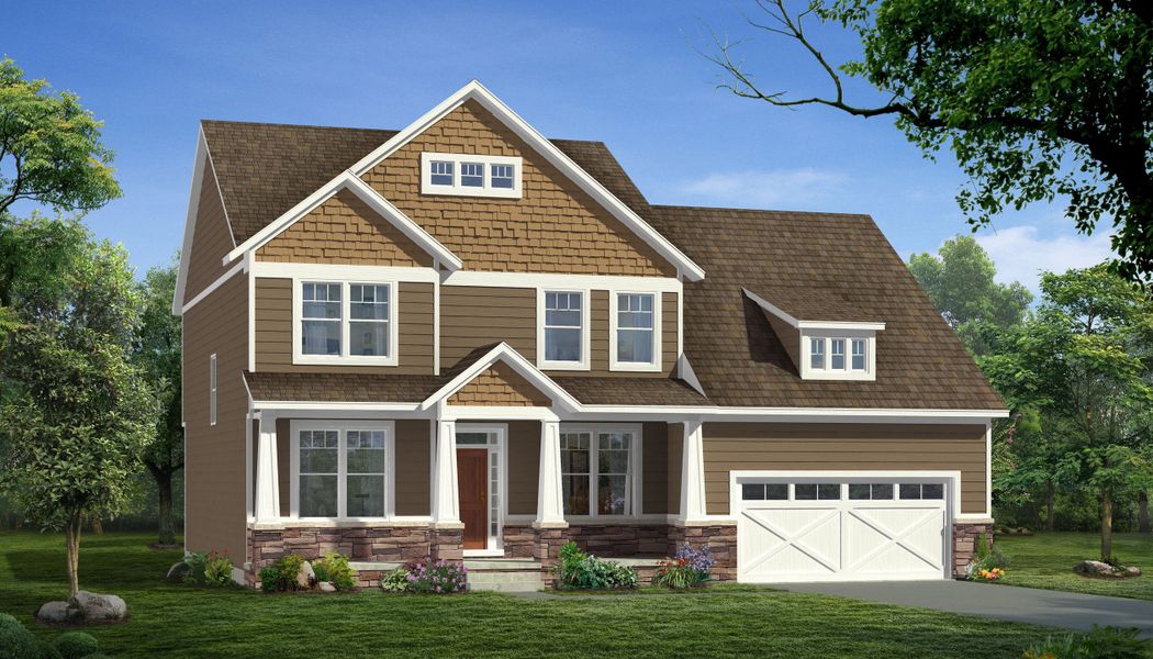 Representative exterior photo of a completed home built from the The Briarhaven III by Norfolk Homes in Coronado Estates, Jackson, MI (Image 26).