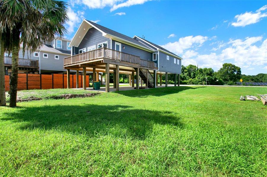 Seller has added quite a bit of dirt fill behind home great back yard.