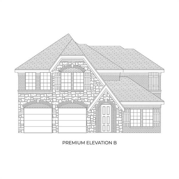 Exterior rendering of this home design in Valencia on The Lake, Little Elm, TX (Image 2). Exterior rendering of this home design in Valencia on The Lake, Little Elm, TX (Image 2).