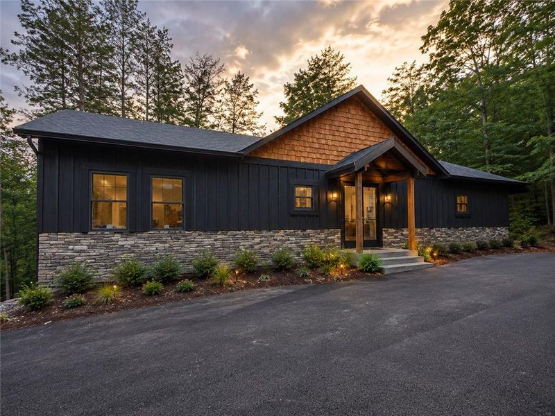 Front exterior of a new home in , Ellijay, GA, highlighting curb appeal (Image 2). Front exterior of a new home in , Ellijay, GA, highlighting curb appeal (Image 2).