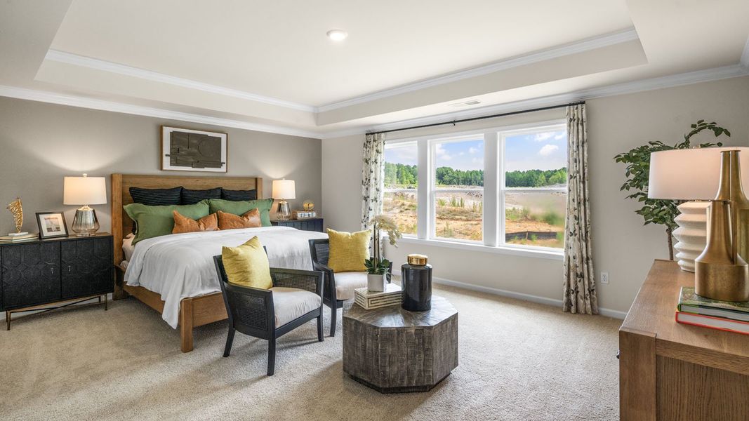 Representative furnished interior of a home built from the NORMAN by D.R. Horton in The Estates Park, Apex (Image 25).