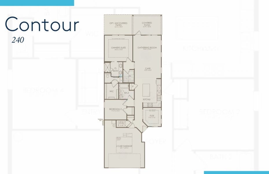 2D floor plan layout of this home in Del Webb Wilmington at Mallory Creek, Leland, NC (Image 3).