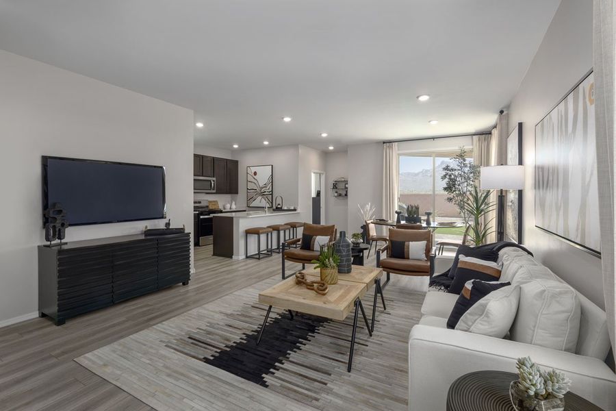 Representative furnished interior of a home built from the Plan 1262 by KB Home in Mirador Ridge Blossom, Tucson (Image 5).