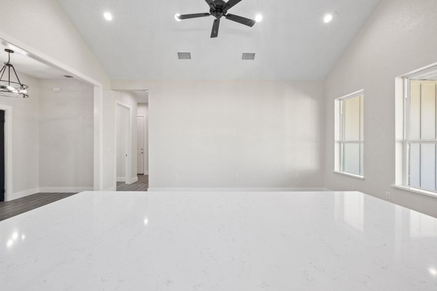 Close Look of Kitchen Over-Sized Island