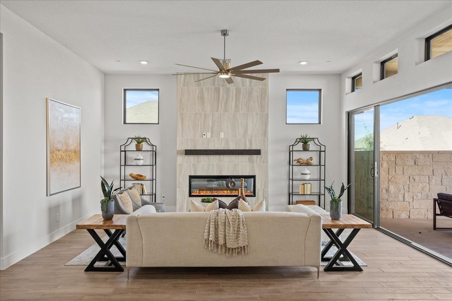Representative furnished interior of a home built from the Bradley by Chesmar Homes in Sweetwater, Austin (Image 8).
