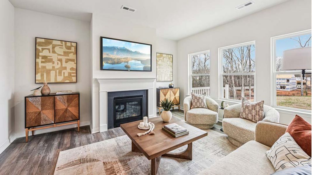 Representative furnished interior of a home built from the Darwin by D.R. Horton in Reedy Creek Preserve, Charlotte (Image 8).