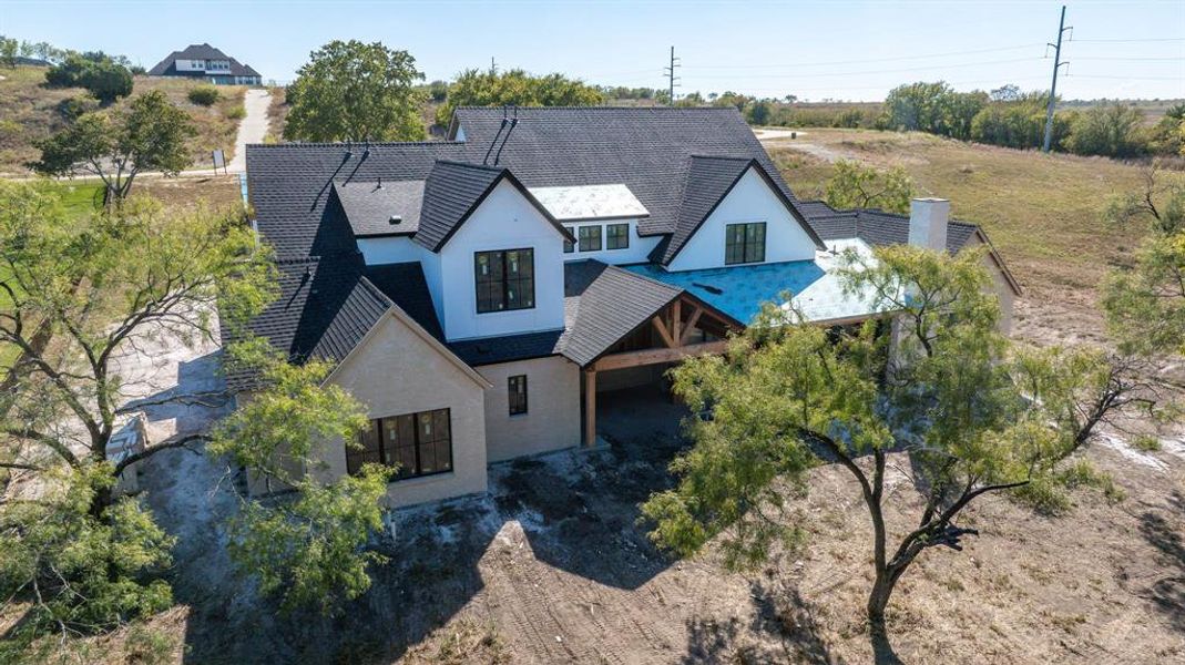 Aerial view of back of structure Aerial view of back of structure