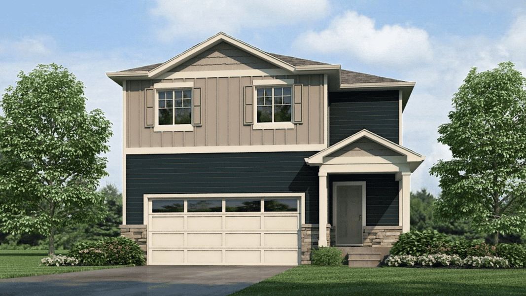 Representative exterior photo of a completed home built from the Pine by D.R. Horton in Granary, Johnstown, CO (Image 19).