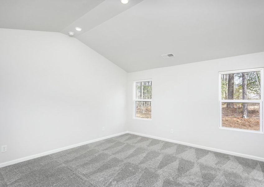 The master bedroom has all the room for your king-sized furniture. The master bedroom has all the room for your king-sized furniture.