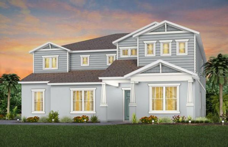 Exterior Design. Artistic rendering for this new construction home. Pictures are for illustrative purposes only. Elevations, colors and options may vary.