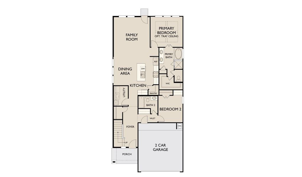 2D floor plan layout for the Marigold by Ashton Woods in Wildrye 40ft, Waller, TX (Image 3).