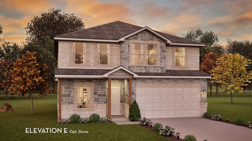 Representative exterior photo of a completed home built from the Rio Grande by CastleRock Communities in Sunfield, Buda, TX (Image 19).