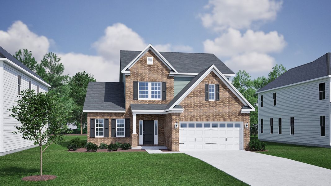 Representative exterior photo of a completed home built from the Nantahala II - Vanguard Collection by Mungo Homes in Scotts Hill Village, Wilmington, NC (Image 25).