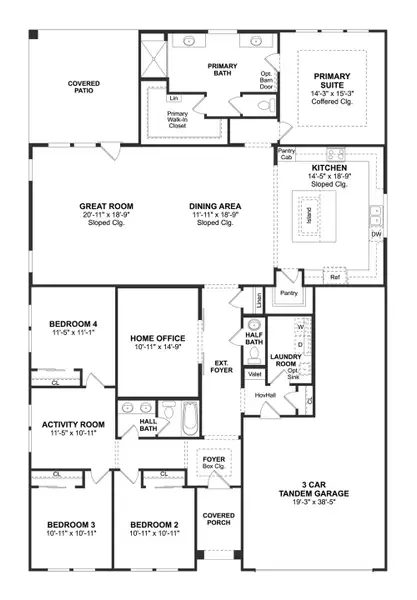 2D floor plan layout for the Frankfurt by K. Hovnanian® Homes in Westland Ranch, League City, TX (Image 3). 2D floor plan layout for the Frankfurt by K. Hovnanian® Homes in Westland Ranch, League City, TX (Image 3).