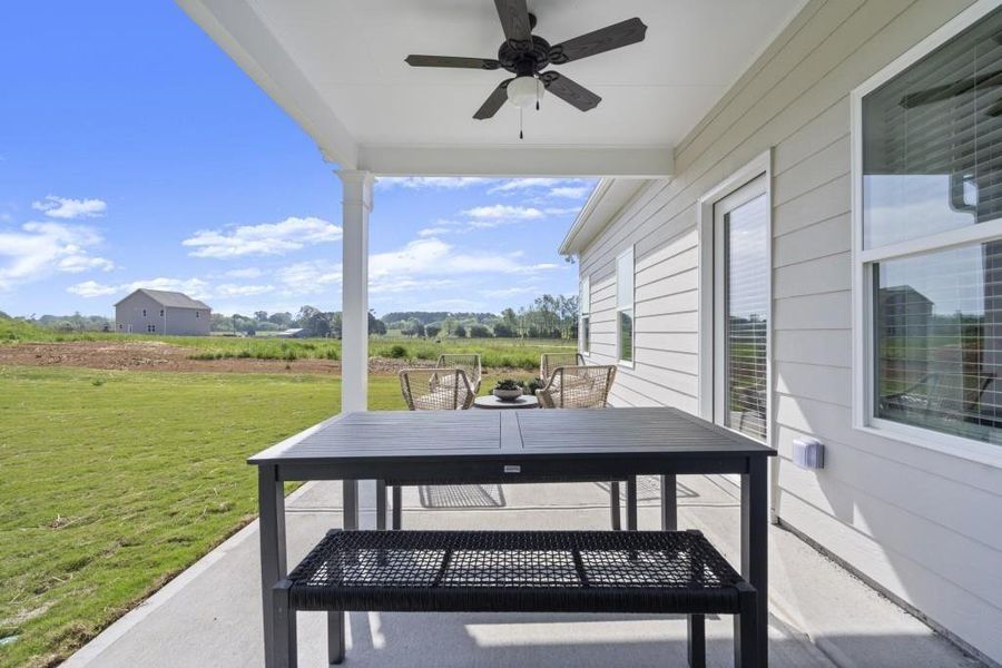 Exterior details and patio area of a home in North Haven, Rome (Image 2).