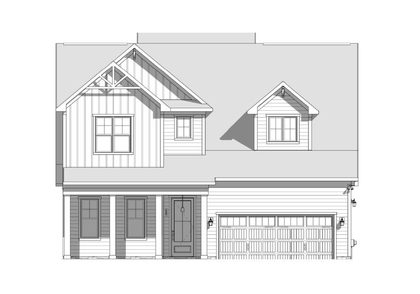 Exterior rendering of this home design in Sunset Reach, Castle Hayne, NC (Image 1). Exterior rendering of this home design in Sunset Reach, Castle Hayne, NC (Image 1).