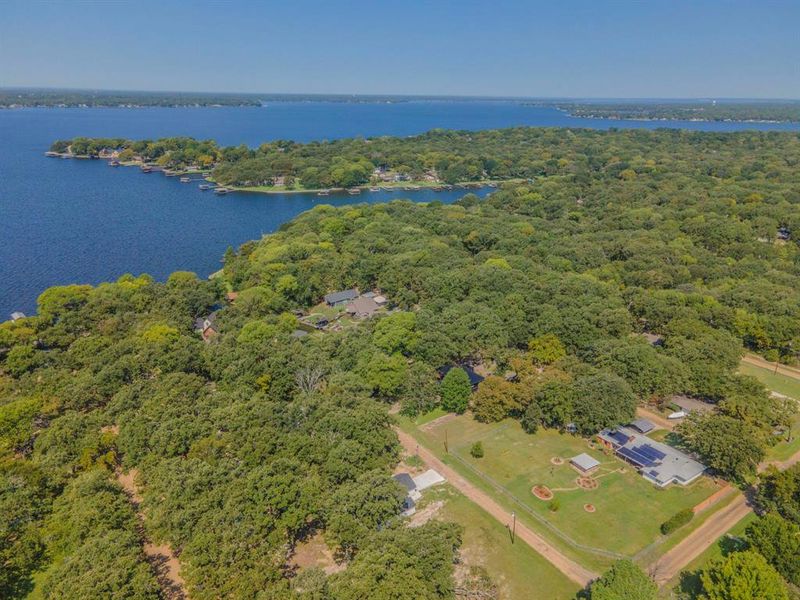 Aerial view of a large body of water Aerial view of a large body of water