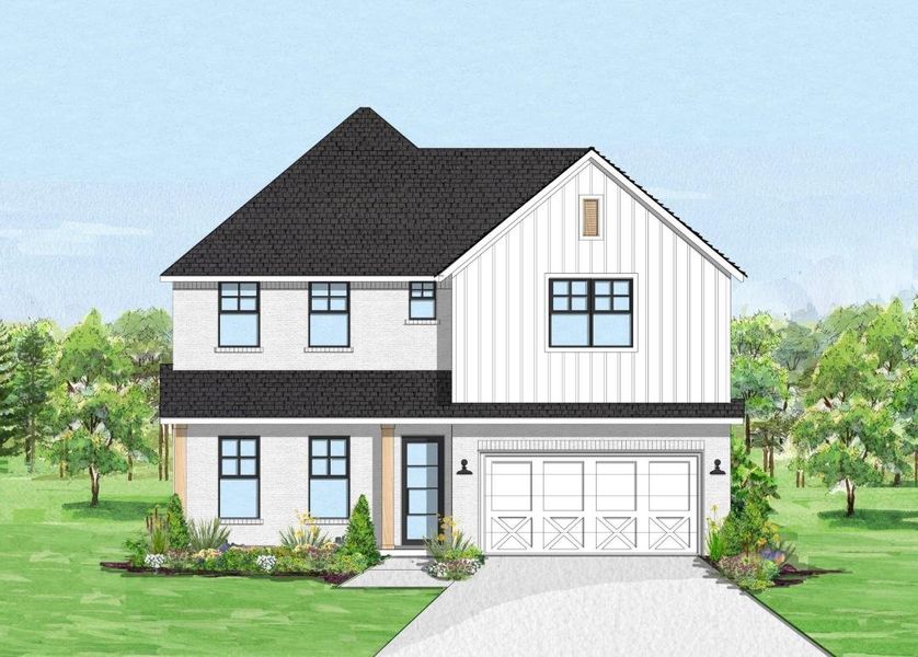 Exterior rendering of this home design in The Bluffs At Parks Of Aledo, Aledo, TX (Image 2).