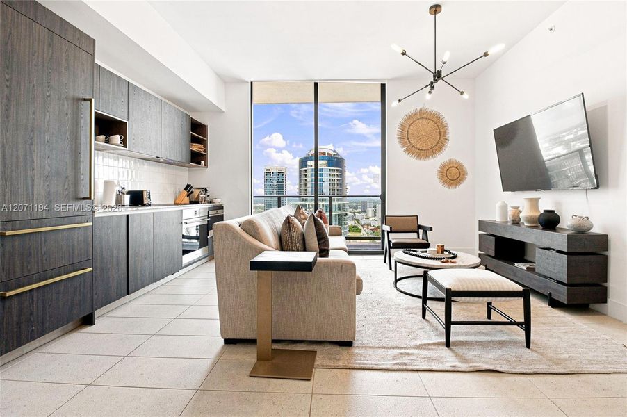 Furnished interior view inside a new home in , Miami (Image 6).