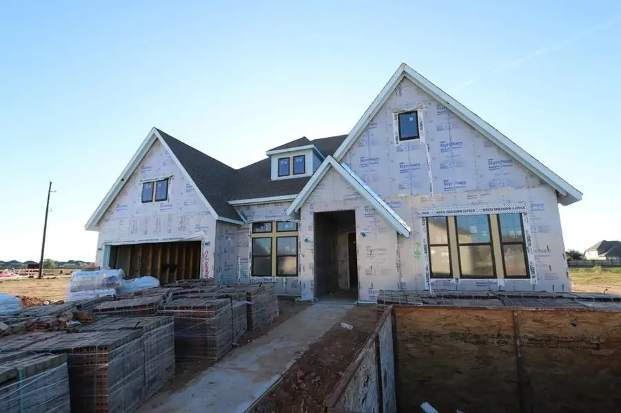 In-progress construction of a new home in Harvest Green 65', Richmond, TX (Image 4). In-progress construction of a new home in Harvest Green 65', Richmond, TX (Image 4).