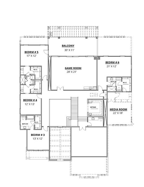 2D floor plan layout of this home in The Resort on Eagle Mt. Lake, Fort Worth, TX (Image 3).