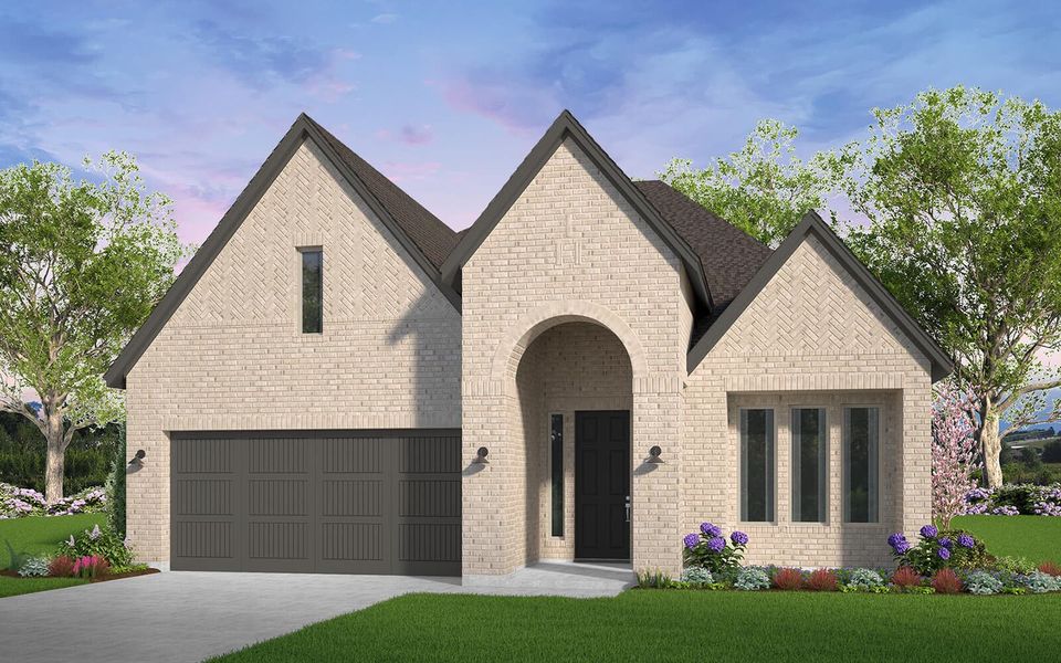 Representative exterior photo of a completed home built from the Knox by Brookfield Residential in 50' Traditional Homes at Elyson, Katy, TX (Image 2).