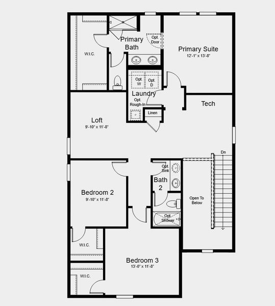 2D floor plan layout for the Vista by Taylor Morrison in Lake Bluff, Greeley, CO (Image 4).