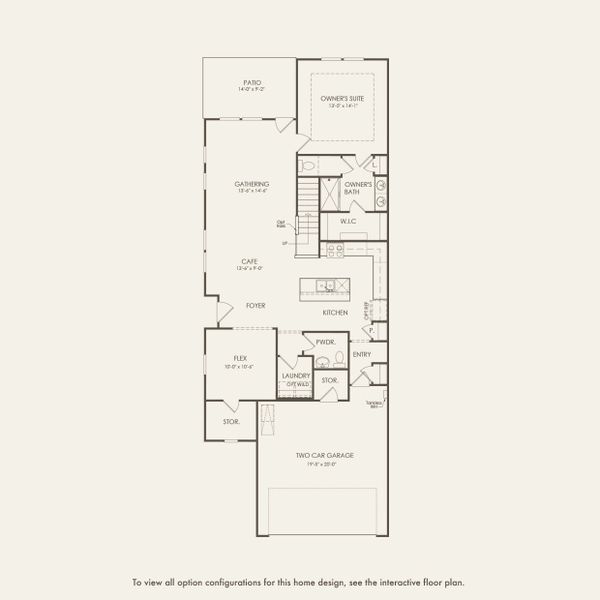2D floor plan layout for the Cranbrook by Pulte Homes in Southport Meadows, Southport, NC (Image 4).