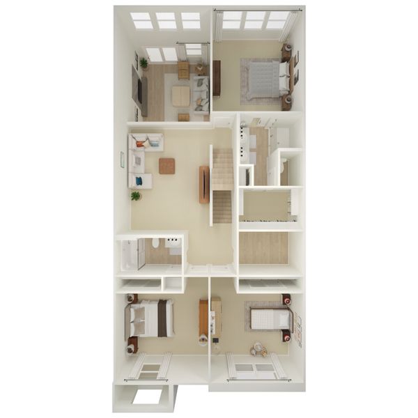 2D floor plan layout for the Seaview III - End Unit by K. Hovnanian® Homes in Prestige on 64th, Phoenix, AZ (Image 11).