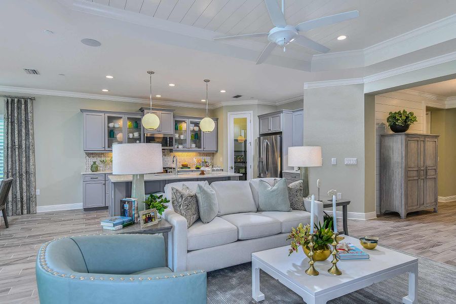 Furnished interior view inside a new home in Boca Royale Golf & Country Club at Wellen Park, Englewood (Image 14).