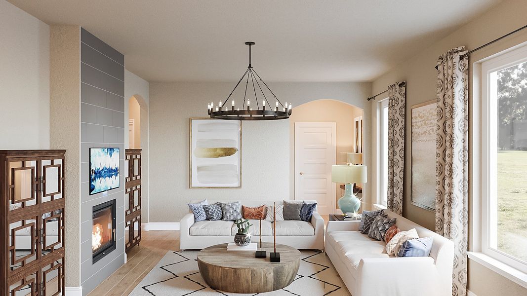 Representative furnished interior of a home built from the Salado by Beazer Homes in Treeline, Justin (Image 7).