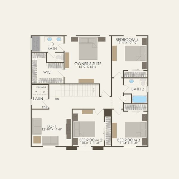 2D floor plan layout of this home in Copper Falls, Buckeye, AZ (Image 3).