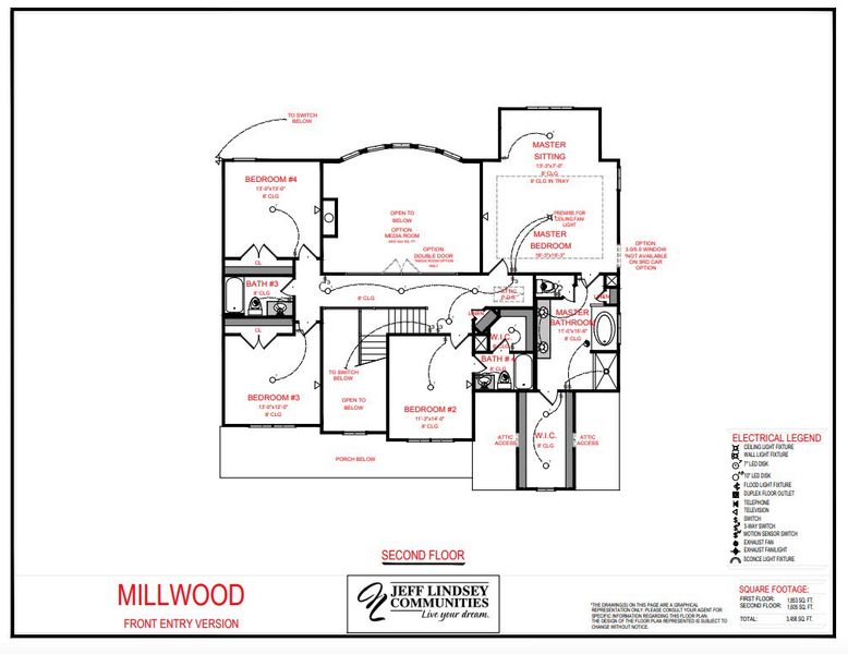 2D floor plan layout for the Millwood A by Jeff Lindsey Communities in Belle Hall, Newnan, GA (Image 3). 2D floor plan layout for the Millwood A by Jeff Lindsey Communities in Belle Hall, Newnan, GA (Image 3).