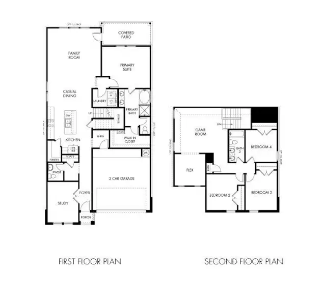 2D floor plan layout of this home in Heights of Barbers Hill, Mont Belvieu, TX (Image 2).
